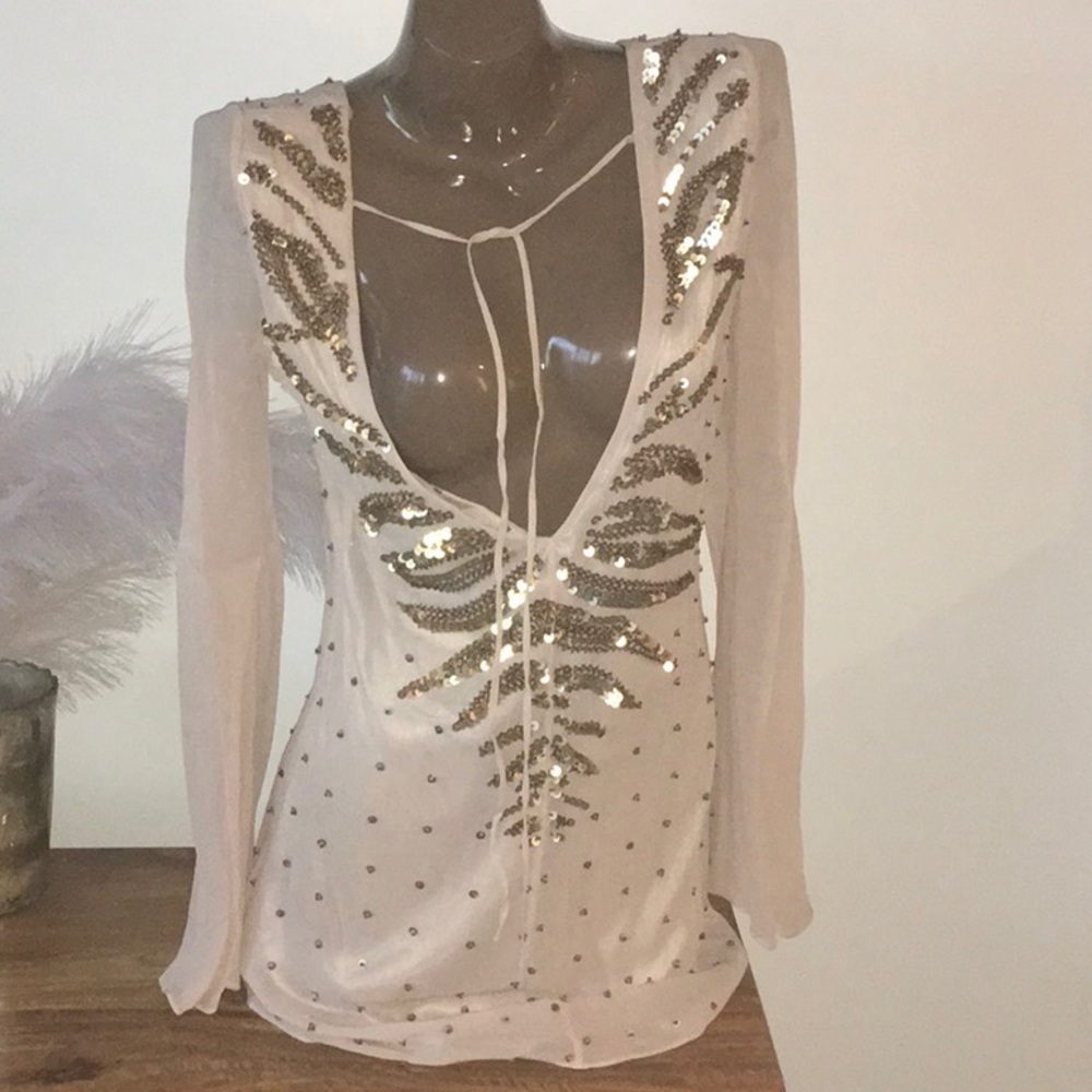 Glam sequined Kaftan Dress ( Gold/Beige)